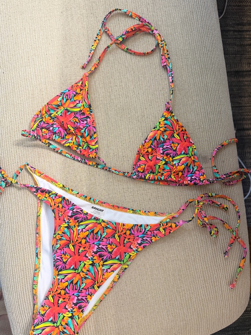 Bright Tropical Floral String Bikini - Multi